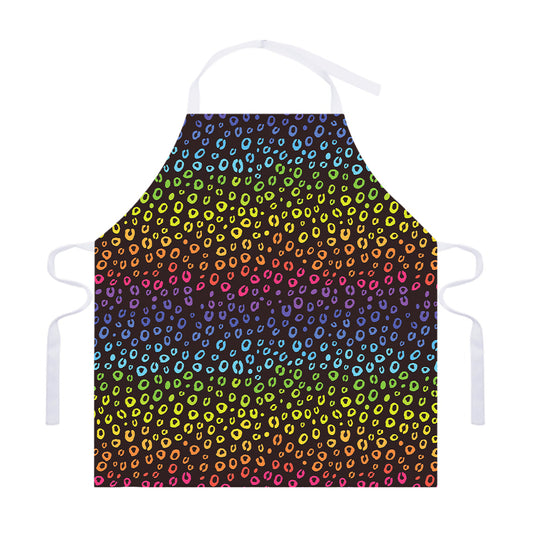 Rainbow Leopard Pattern Print Adjustable Apron