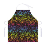 Rainbow Leopard Pattern Print Adjustable Apron
