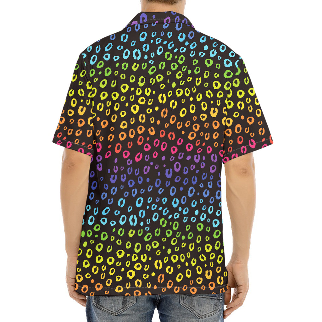 Rainbow Leopard Pattern Print Aloha Shirt
