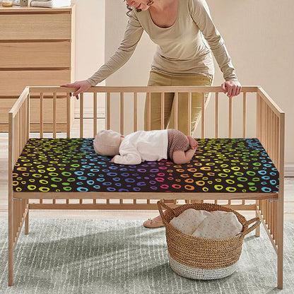 Rainbow Leopard Pattern Print Baby Crib Sheet
