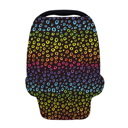 Rainbow Leopard Pattern Print Baby Seat Cover