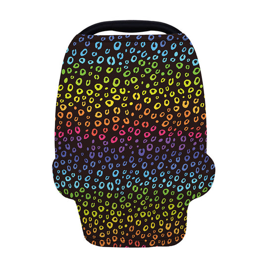 Rainbow Leopard Pattern Print Baby Seat Cover