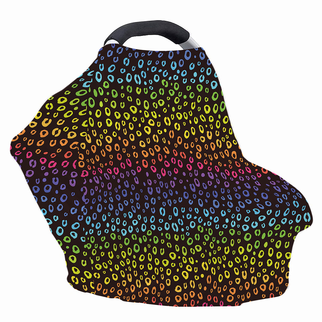 Rainbow Leopard Pattern Print Baby Seat Cover