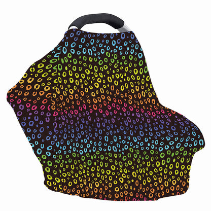 Rainbow Leopard Pattern Print Baby Seat Cover