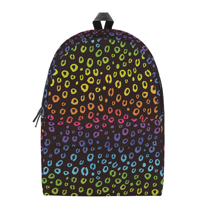 Rainbow Leopard Pattern Print Backpack