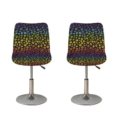 Rainbow Leopard Pattern Print Bar Stool Covers