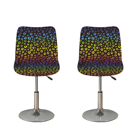 Rainbow Leopard Pattern Print Bar Stool Covers