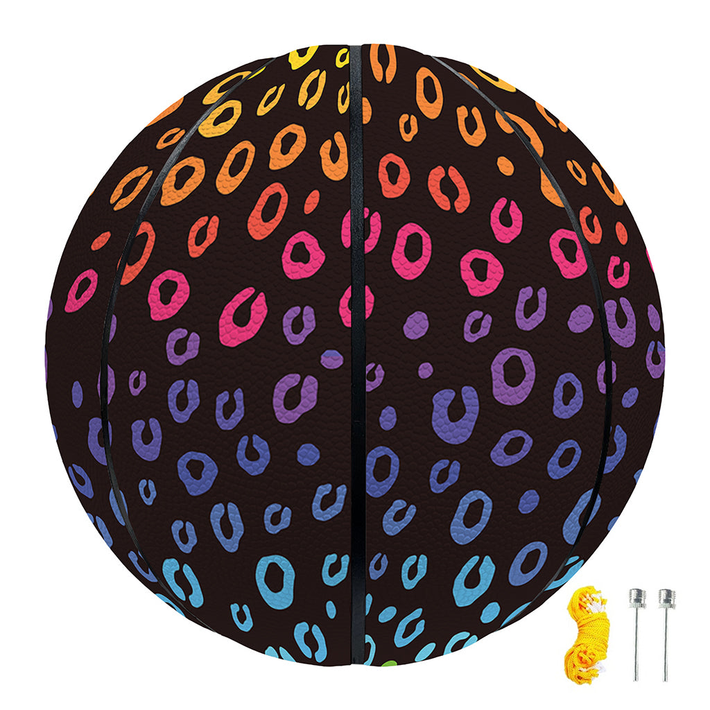 Rainbow Leopard Pattern Print Basketball