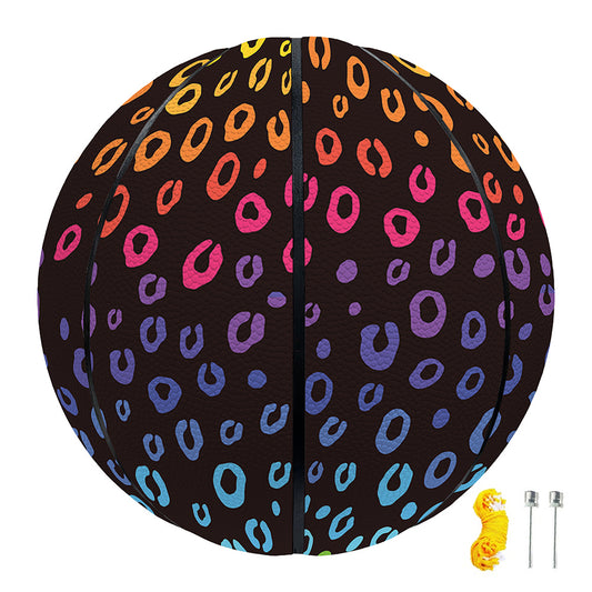 Rainbow Leopard Pattern Print Basketball