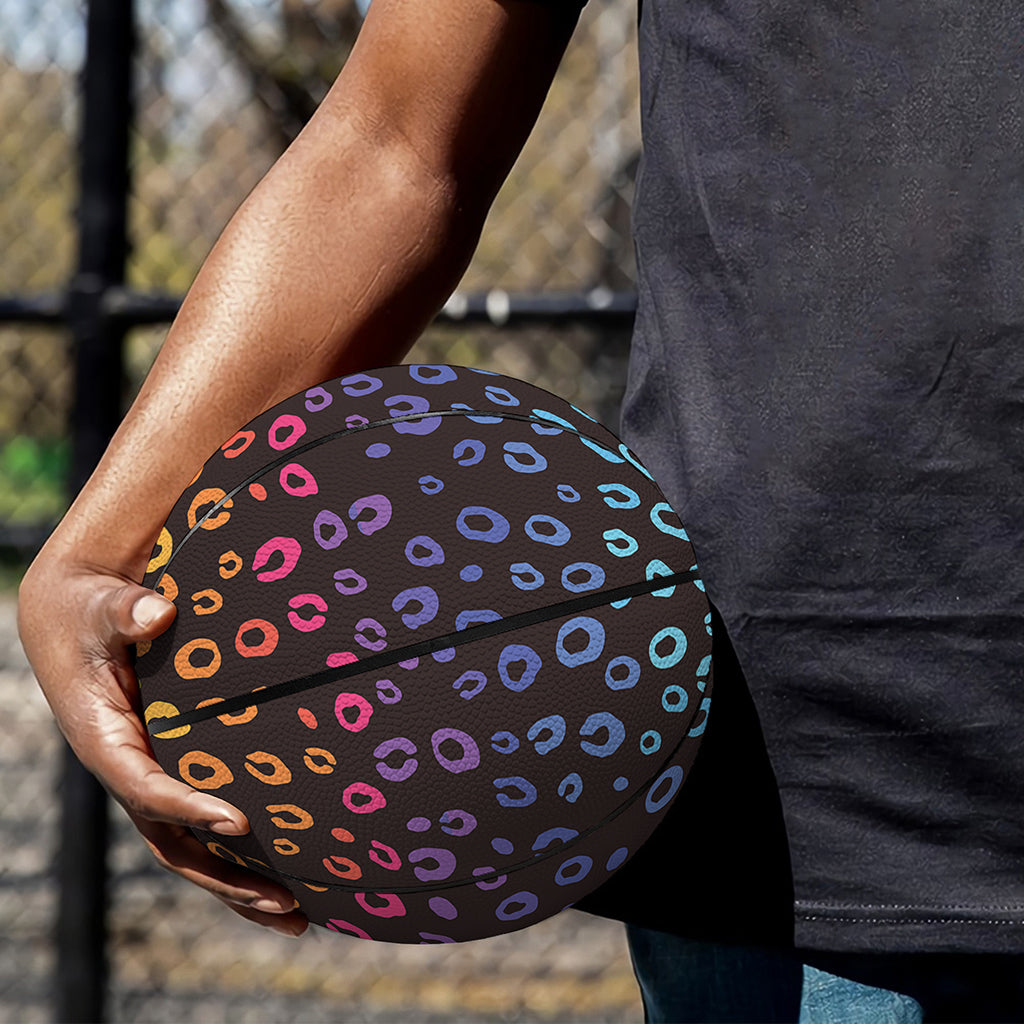 Rainbow Leopard Pattern Print Basketball