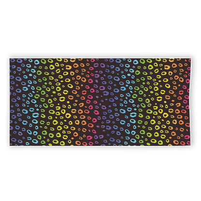 Rainbow Leopard Pattern Print Beach Towel