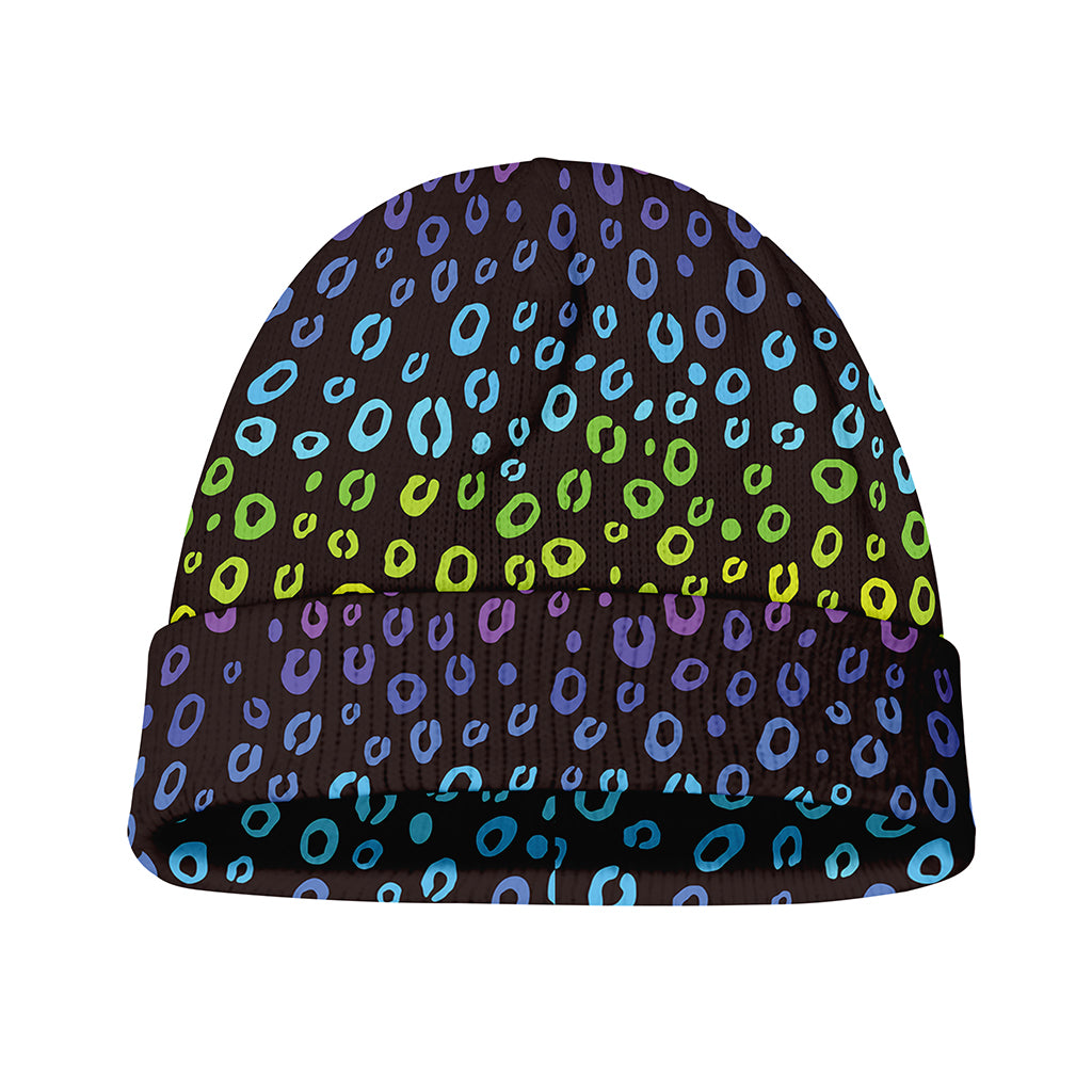 Rainbow Leopard Pattern Print Beanie