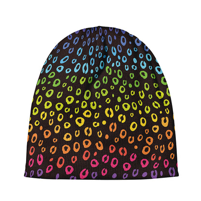 Rainbow Leopard Pattern Print Beanie