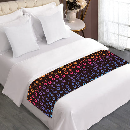 Rainbow Leopard Pattern Print Bed Runner
