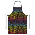 Rainbow Leopard Pattern Print Bib Apron With Pocket