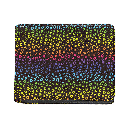Rainbow Leopard Pattern Print Bifold Wallet
