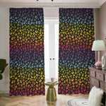 Rainbow Leopard Pattern Print Blackout Pencil Pleat Curtains