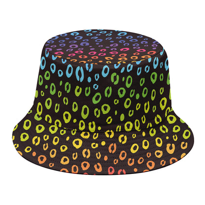 Rainbow Leopard Pattern Print Bucket Hat