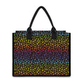 Rainbow Leopard Pattern Print Canvas Tote Bag