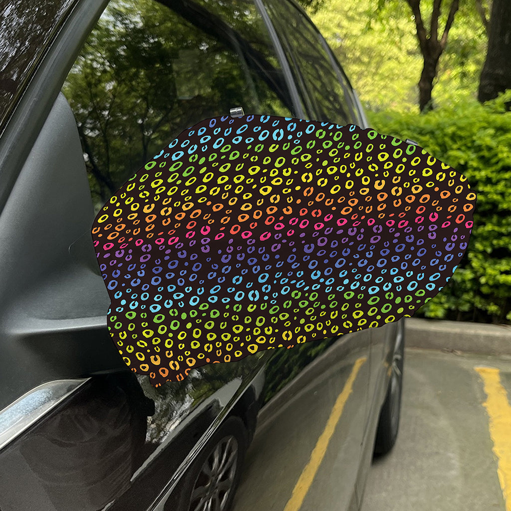 Rainbow Leopard Pattern Print Car Side Mirror Covers