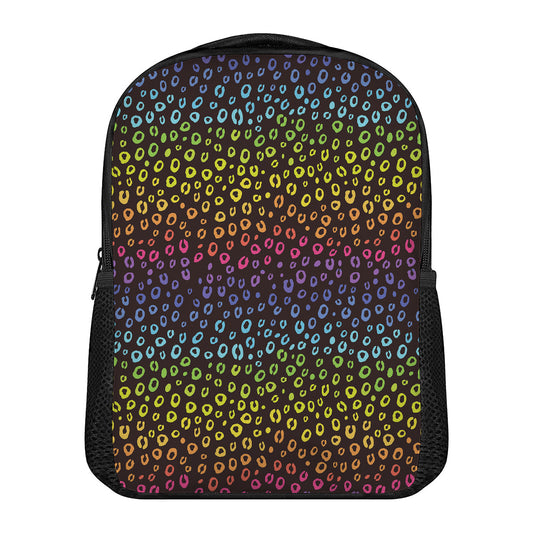 Rainbow Leopard Pattern Print Casual Backpack