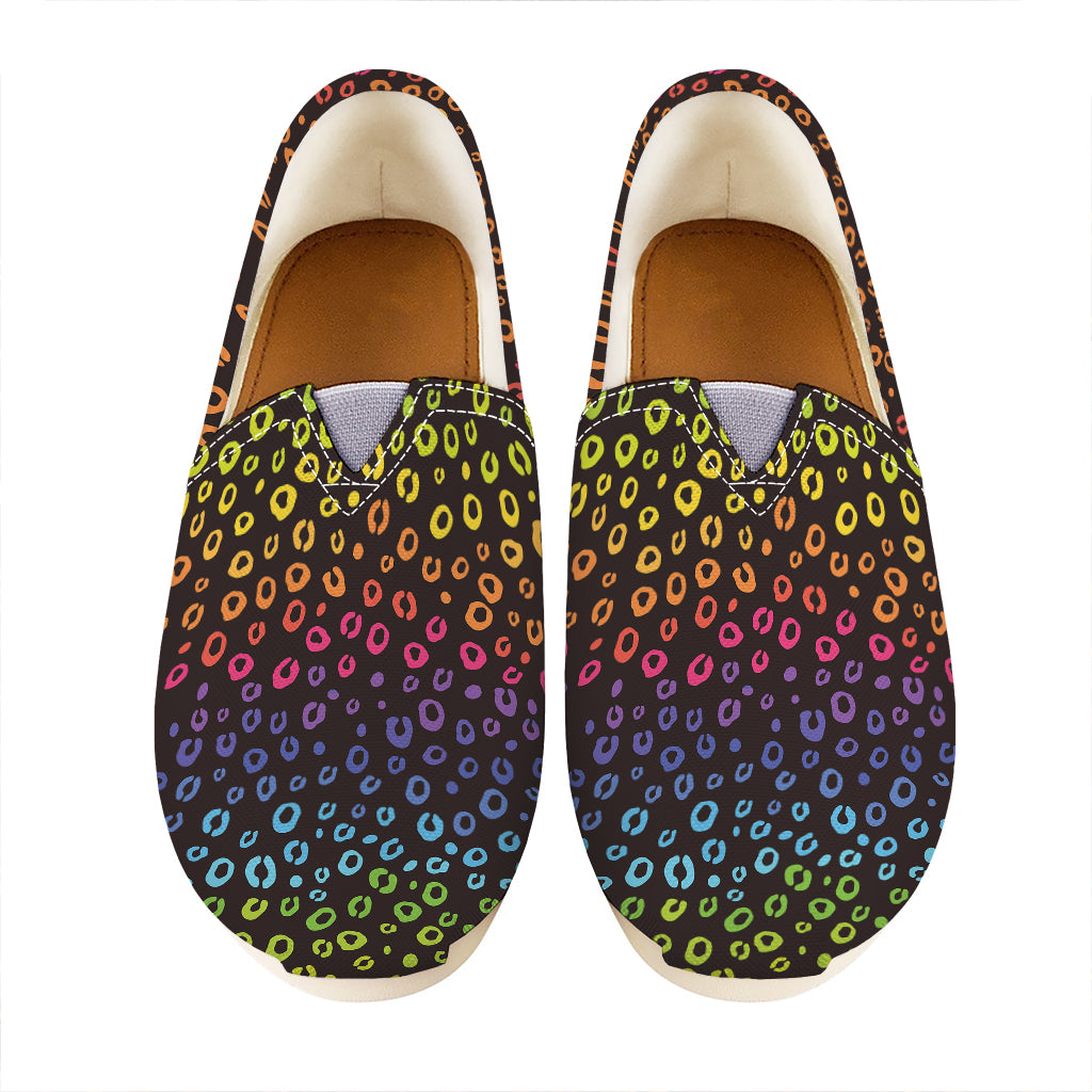 Rainbow Leopard Pattern Print Casual Shoes