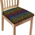 Rainbow Leopard Pattern Print Chair Cushion Cover