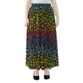 Rainbow Leopard Pattern Print Chiffon Maxi Skirt