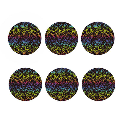Rainbow Leopard Pattern Print Coaster Set