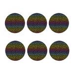Rainbow Leopard Pattern Print Coaster Set