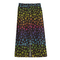 Rainbow Leopard Pattern Print Cotton Front Slit Maxi Skirt