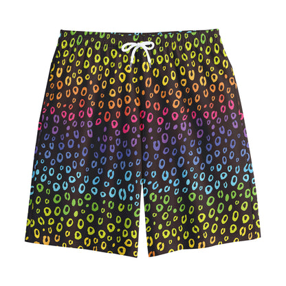 Rainbow Leopard Pattern Print Cotton Shorts
