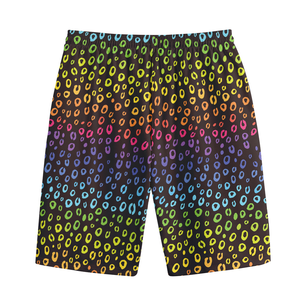 Rainbow Leopard Pattern Print Cotton Shorts