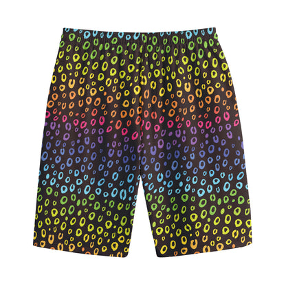 Rainbow Leopard Pattern Print Cotton Shorts