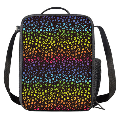 Rainbow Leopard Pattern Print Crossbody Lunch Bag
