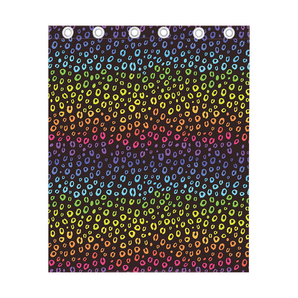 Rainbow Leopard Pattern Print Curtain