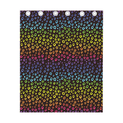 Rainbow Leopard Pattern Print Curtain