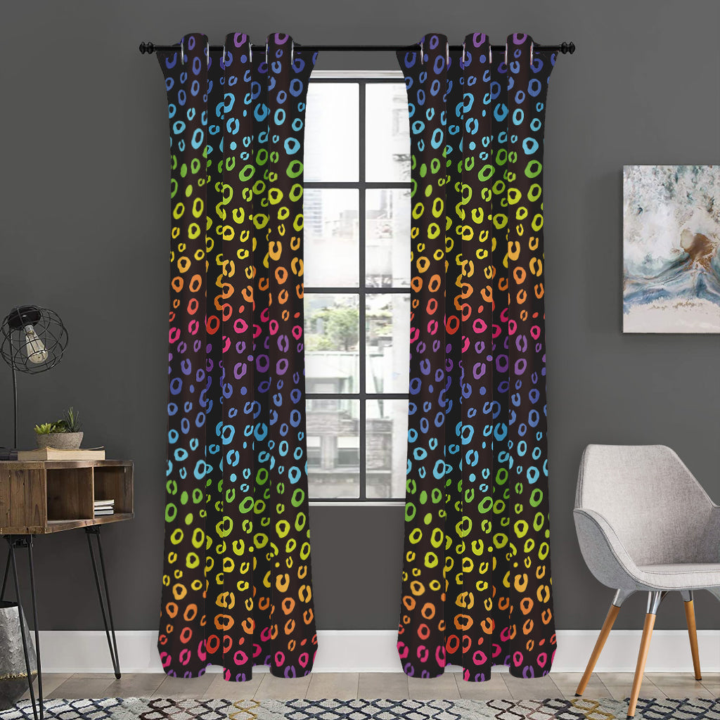 Rainbow Leopard Pattern Print Curtain