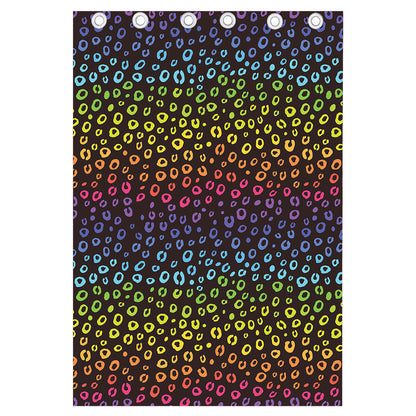 Rainbow Leopard Pattern Print Curtain