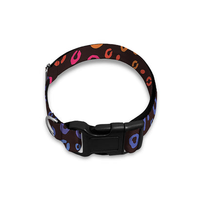 Rainbow Leopard Pattern Print Dog Collar