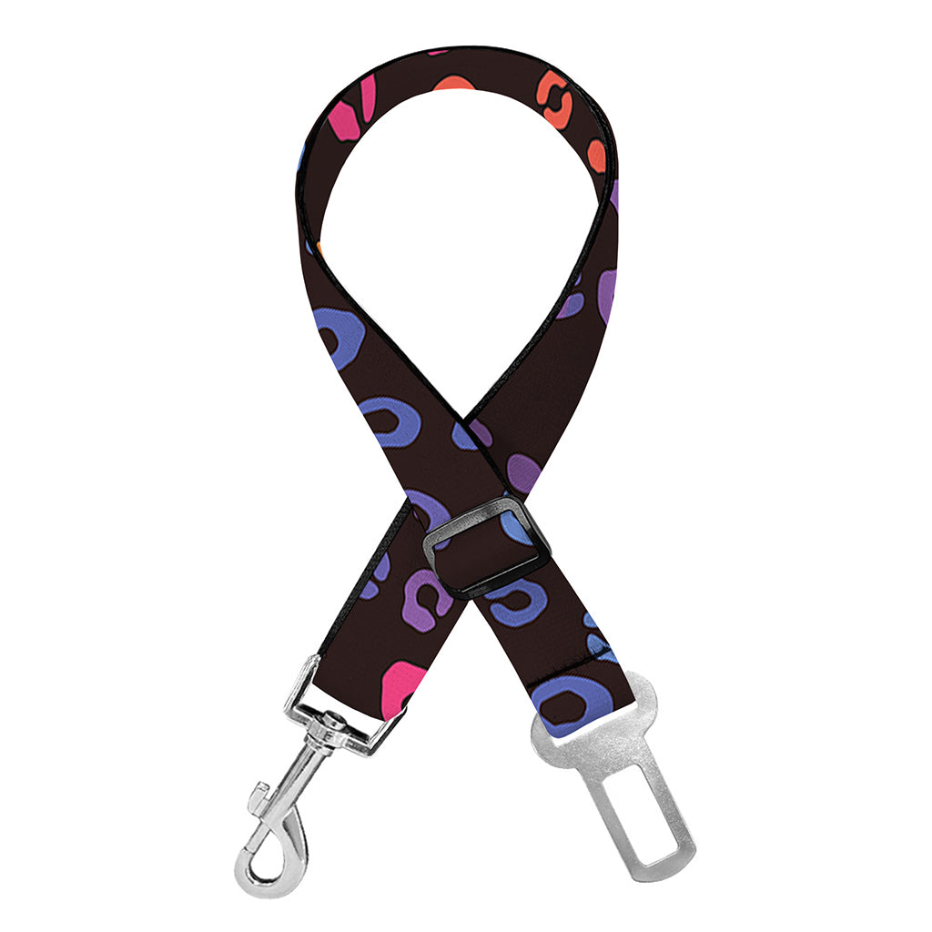 Rainbow Leopard Pattern Print Dog Seat Belt