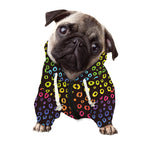 Rainbow Leopard Pattern Print Dog Zip Up Hoodie