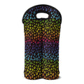 Rainbow Leopard Pattern Print Double Neoprene Wine Tote