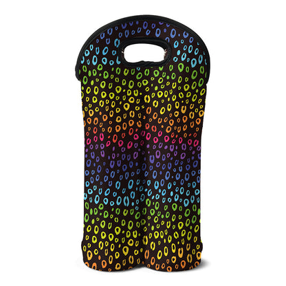Rainbow Leopard Pattern Print Double Neoprene Wine Tote