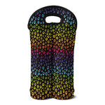 Rainbow Leopard Pattern Print Double Neoprene Wine Tote