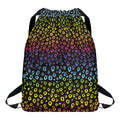 Rainbow Leopard Pattern Print Drawstring Backpack