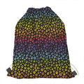 Rainbow Leopard Pattern Print Drawstring Bag