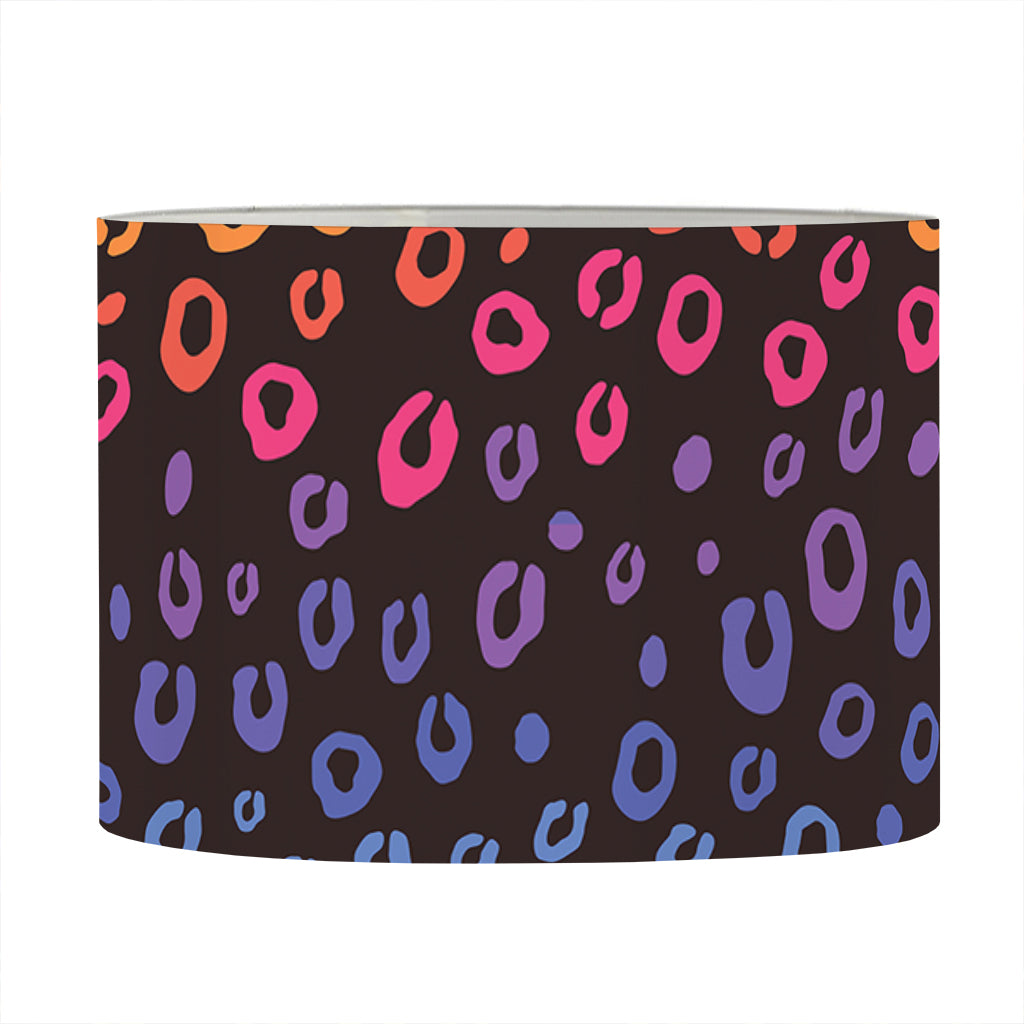 Rainbow Leopard Pattern Print Drum Lamp Shade