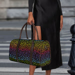 Rainbow Leopard Pattern Print Duffle Bag