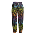 Rainbow Leopard Pattern Print Fleece Lined Knit Pants